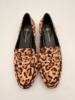 Antonio Melani Leopard Calf Hair Loafers Flats Women’s Size 9